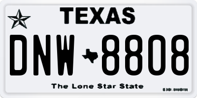 TX license plate DNW8808