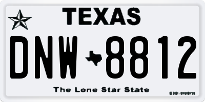 TX license plate DNW8812