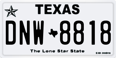 TX license plate DNW8818