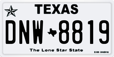 TX license plate DNW8819