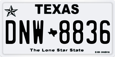 TX license plate DNW8836