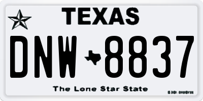 TX license plate DNW8837
