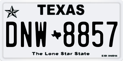 TX license plate DNW8857