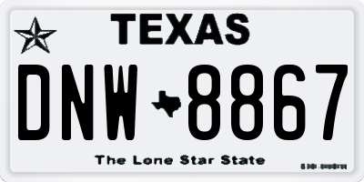 TX license plate DNW8867