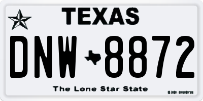 TX license plate DNW8872