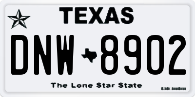 TX license plate DNW8902