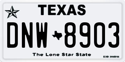 TX license plate DNW8903
