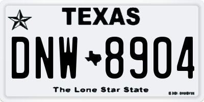 TX license plate DNW8904