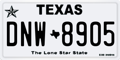 TX license plate DNW8905