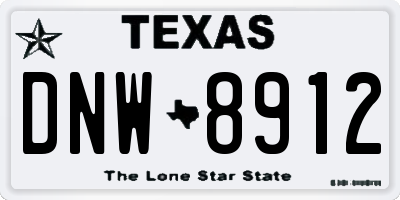 TX license plate DNW8912
