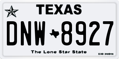 TX license plate DNW8927