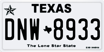 TX license plate DNW8933