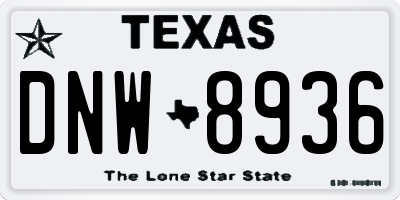 TX license plate DNW8936
