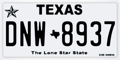 TX license plate DNW8937