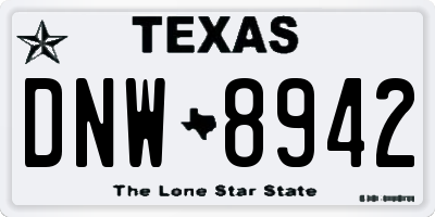 TX license plate DNW8942
