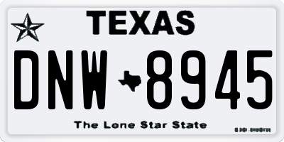 TX license plate DNW8945