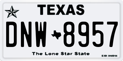 TX license plate DNW8957