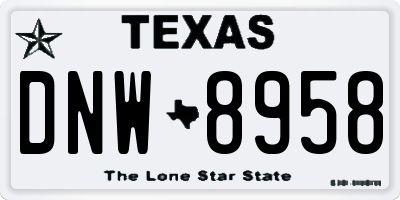 TX license plate DNW8958