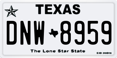 TX license plate DNW8959