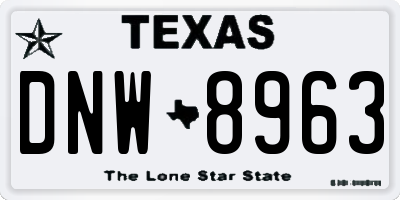 TX license plate DNW8963