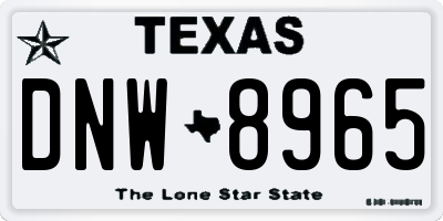 TX license plate DNW8965