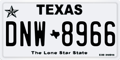 TX license plate DNW8966