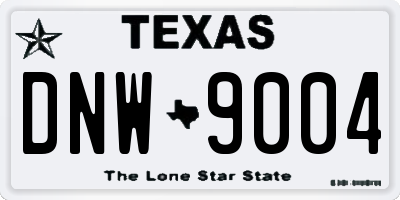 TX license plate DNW9004