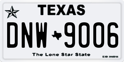 TX license plate DNW9006