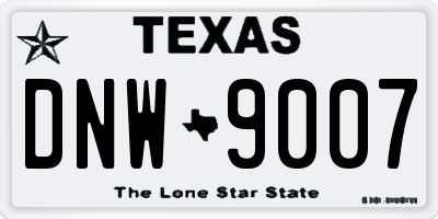 TX license plate DNW9007