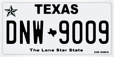 TX license plate DNW9009