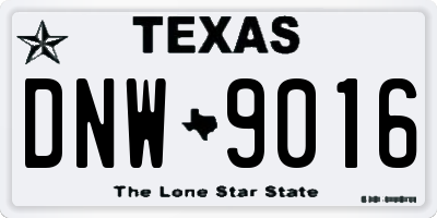 TX license plate DNW9016