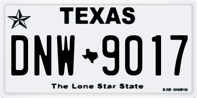 TX license plate DNW9017