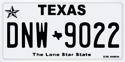TX license plate DNW9022