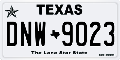 TX license plate DNW9023