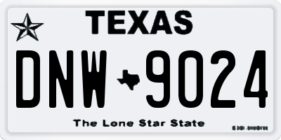 TX license plate DNW9024