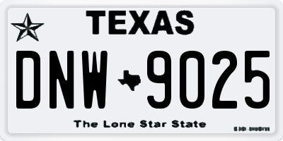 TX license plate DNW9025