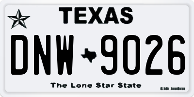 TX license plate DNW9026