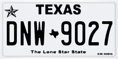 TX license plate DNW9027