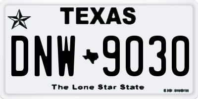 TX license plate DNW9030