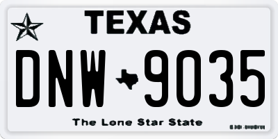 TX license plate DNW9035