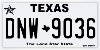 TX license plate DNW9036