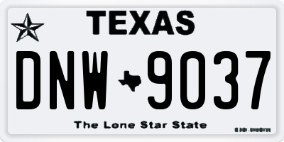 TX license plate DNW9037