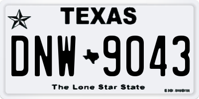 TX license plate DNW9043