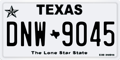 TX license plate DNW9045