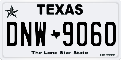 TX license plate DNW9060