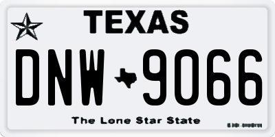 TX license plate DNW9066