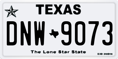 TX license plate DNW9073