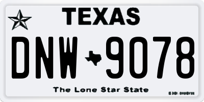 TX license plate DNW9078