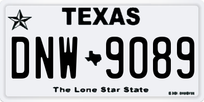 TX license plate DNW9089
