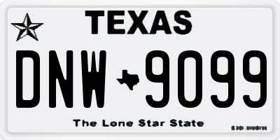 TX license plate DNW9099